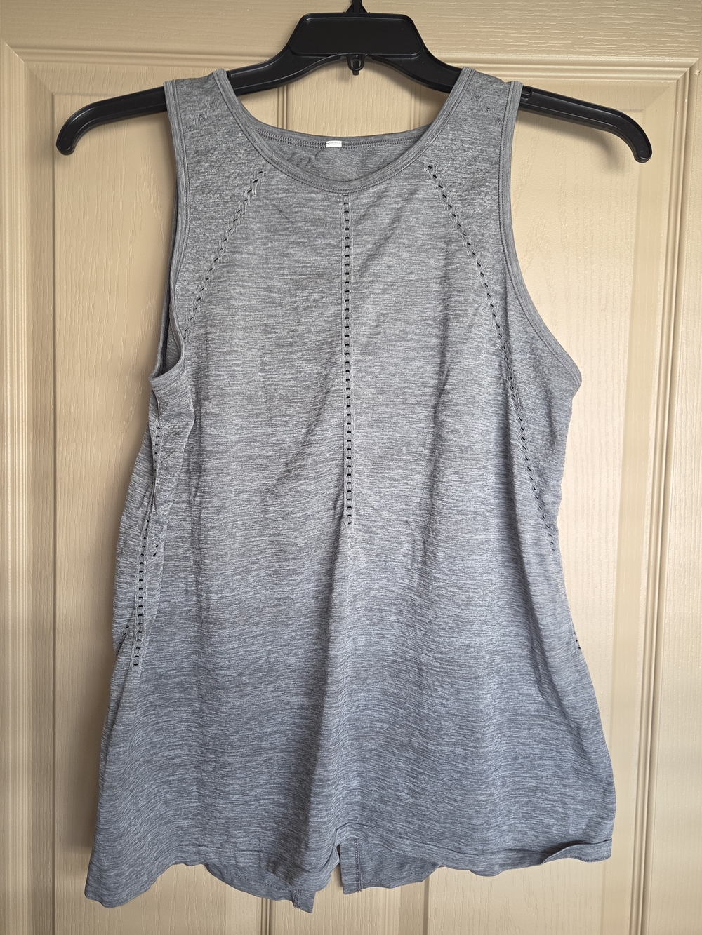Athleta Light Grey Sleeveless Tank with Eyelet Detail